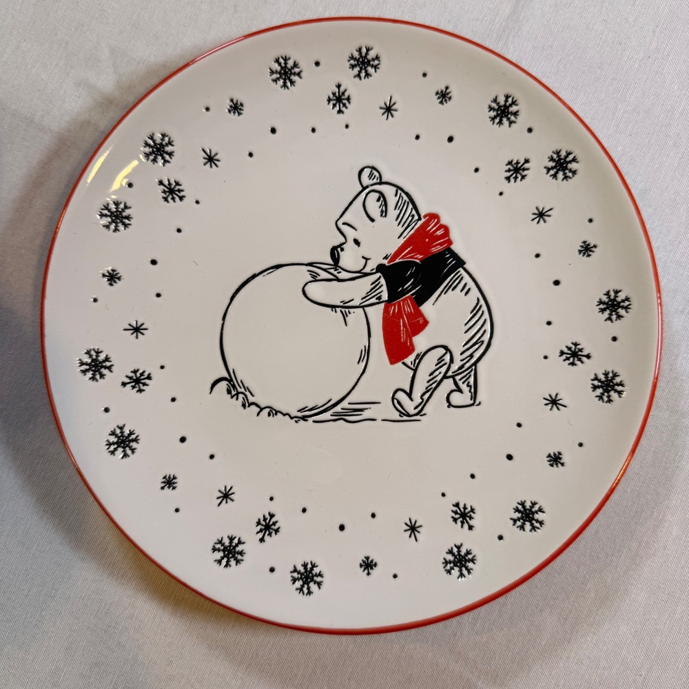 Disney Winnie the Pooh Bowl and Plate Set Zrike Scetch Collection White Winter - Picture 2 of 8